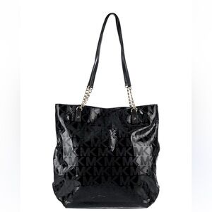 Michael Kors Patent Monogram Chain Tote